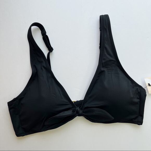 LIVELY The Plunge Bralette Bikini Top in Jet Black - Picture 2 of 8